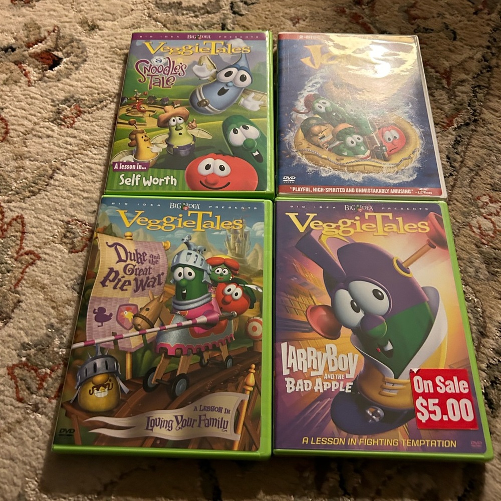VeggiesTales DVDS Lot of 4 Bundle
